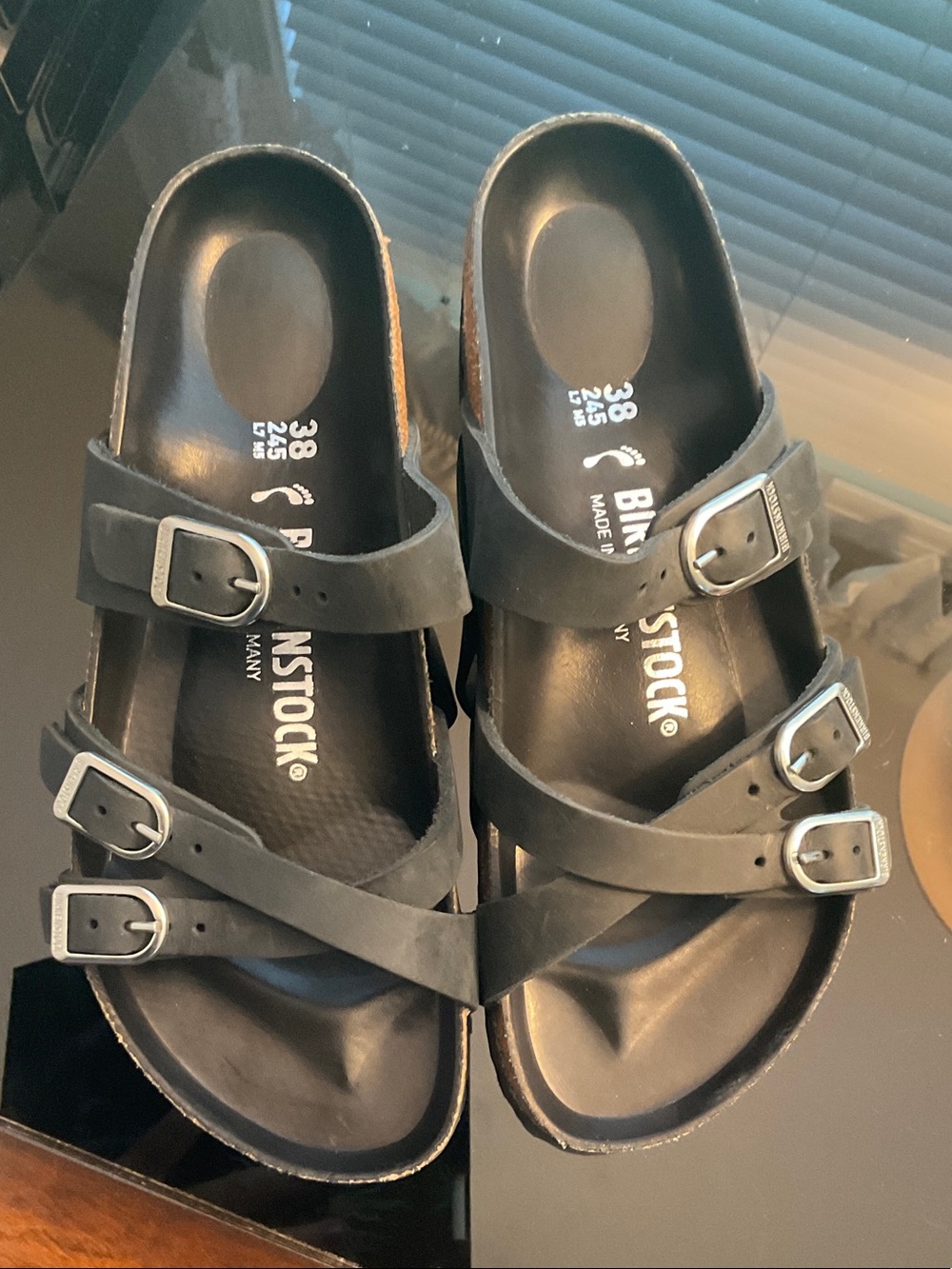 Birkenstock Black Triple-Strap Buckle Sandals